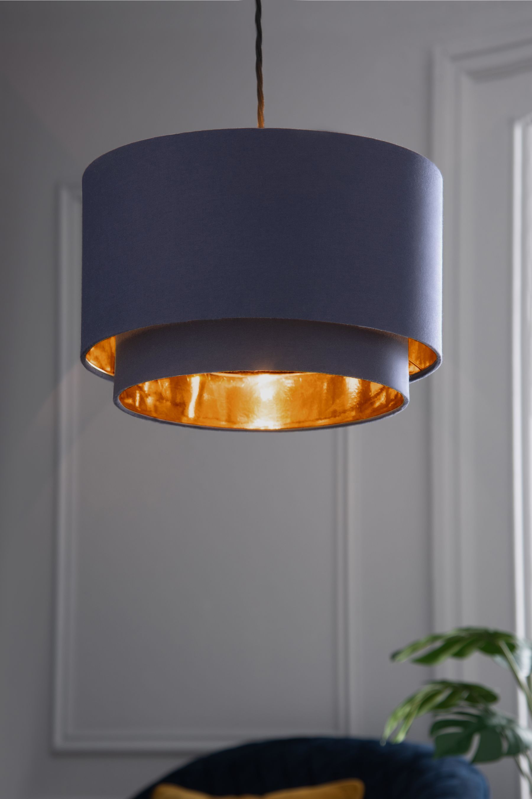 Navy copper outlet light shade