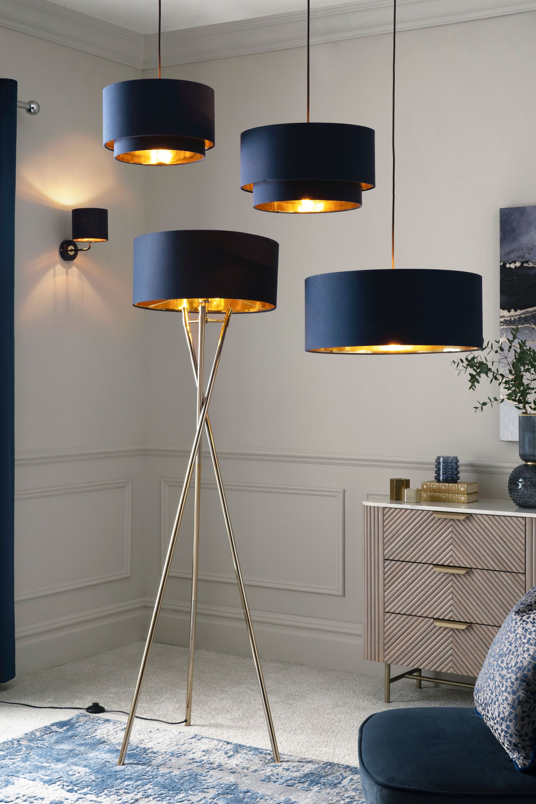 Next navy lamp clearance shade