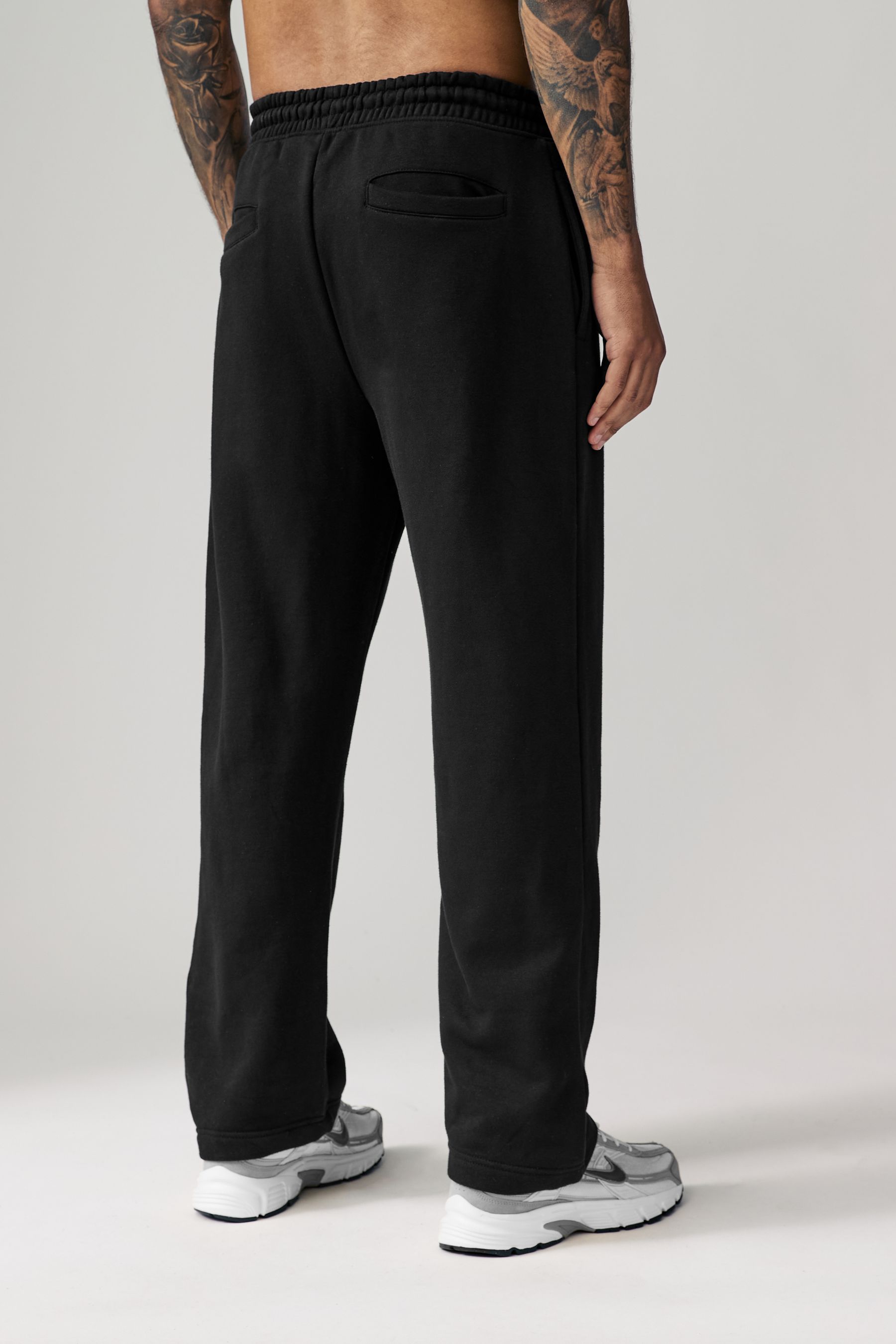 Wide leg joggers black sales