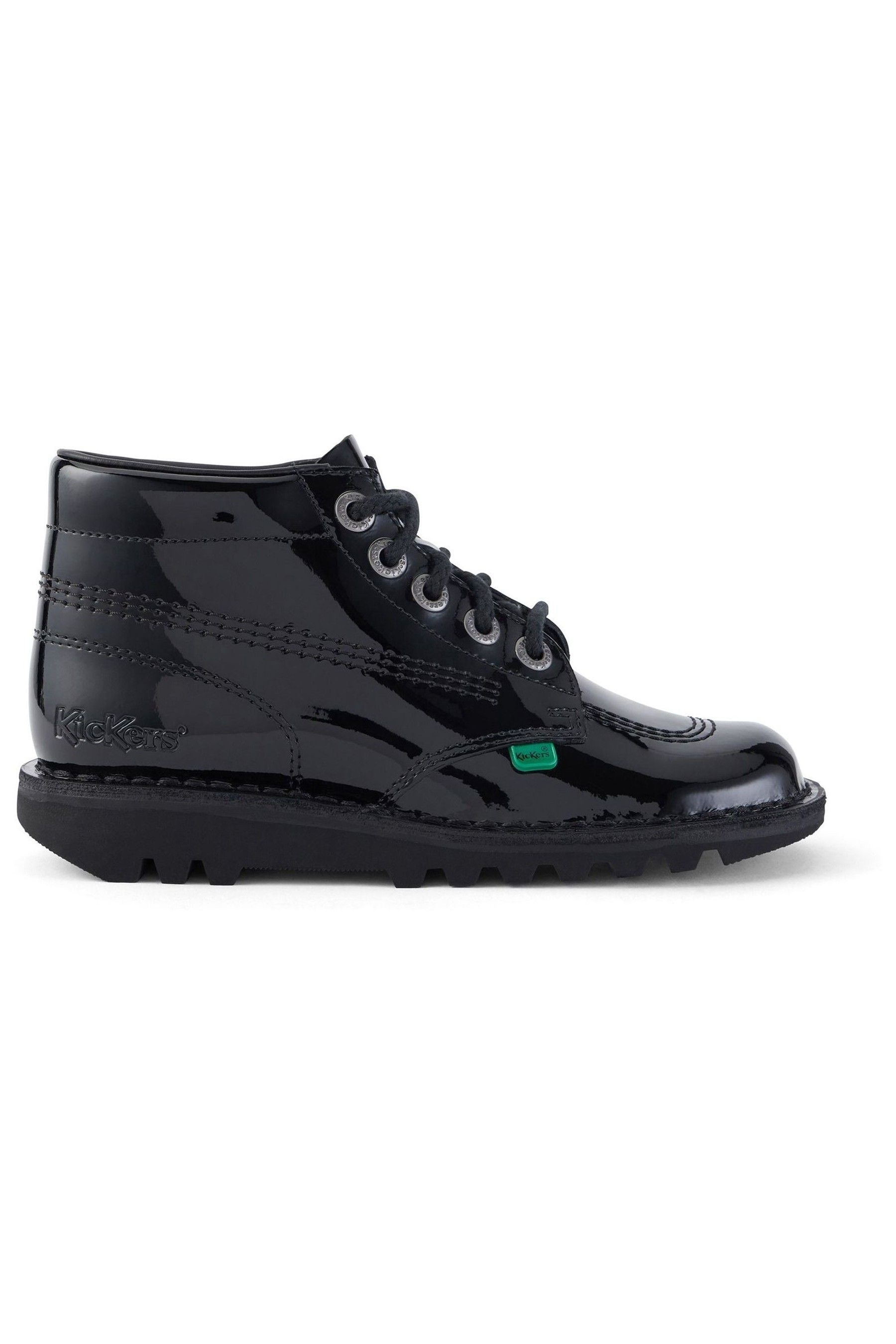 Kickers black patent boots discount