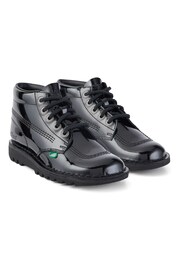 Kickers Womens Black Kick Hi Patent Leather Shoes - Image 4 of 7