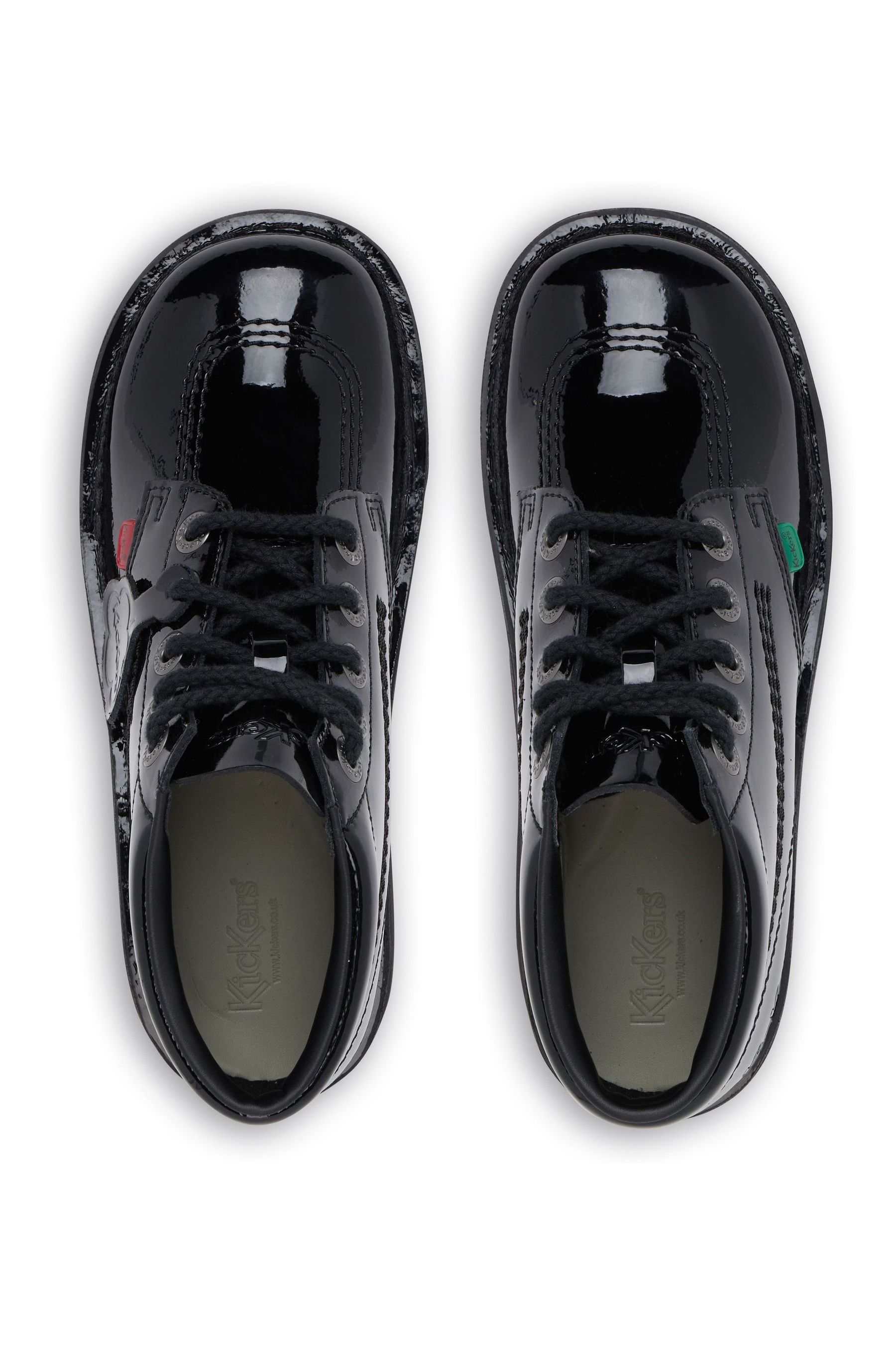 Kickers Black Womens Hi Patent Leather Shoes