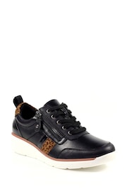 Lunar Rome Faux Leather Black Trainers - Image 1 of 8