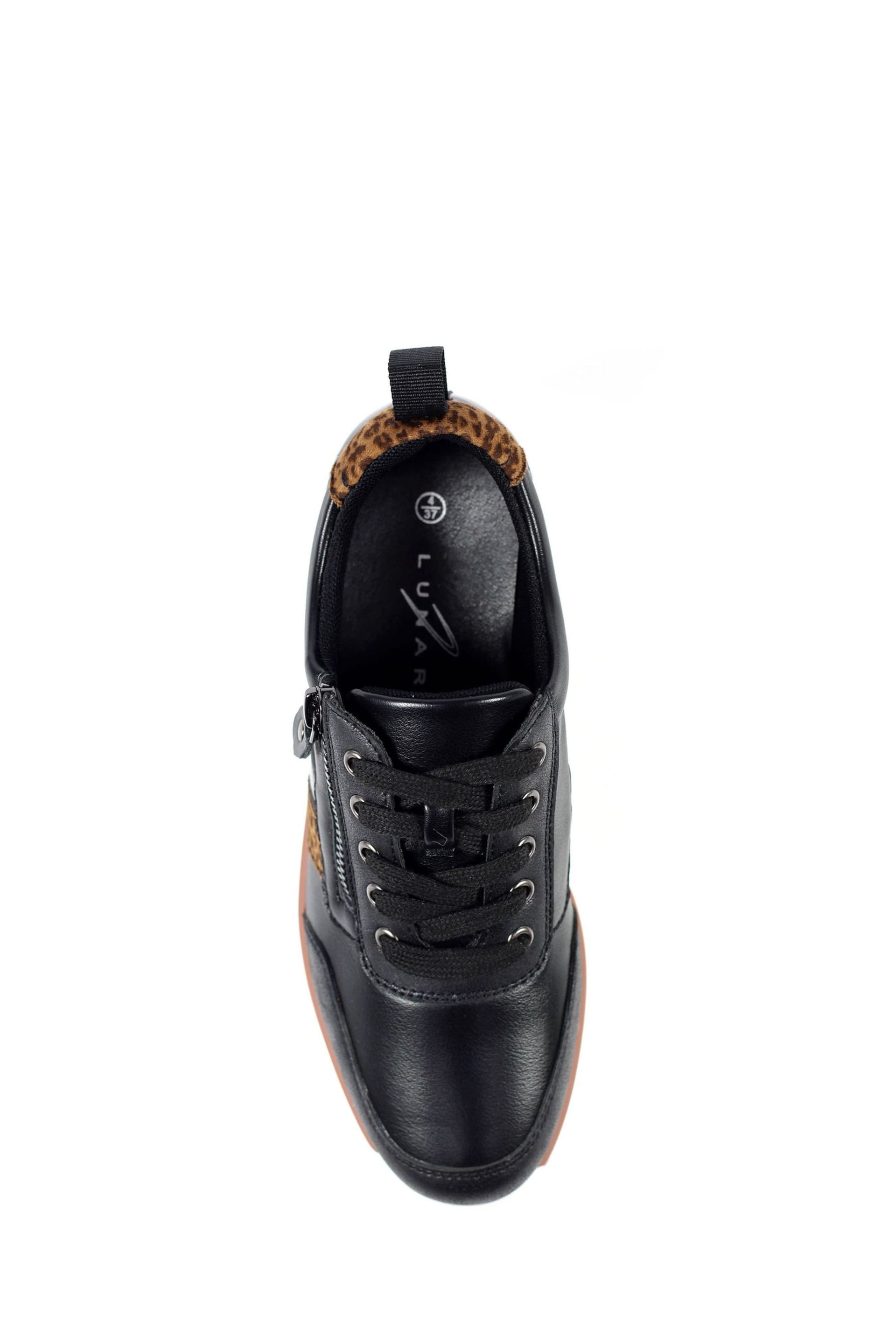 Lunar Rome Faux Leather Black Trainers - Image 6 of 8