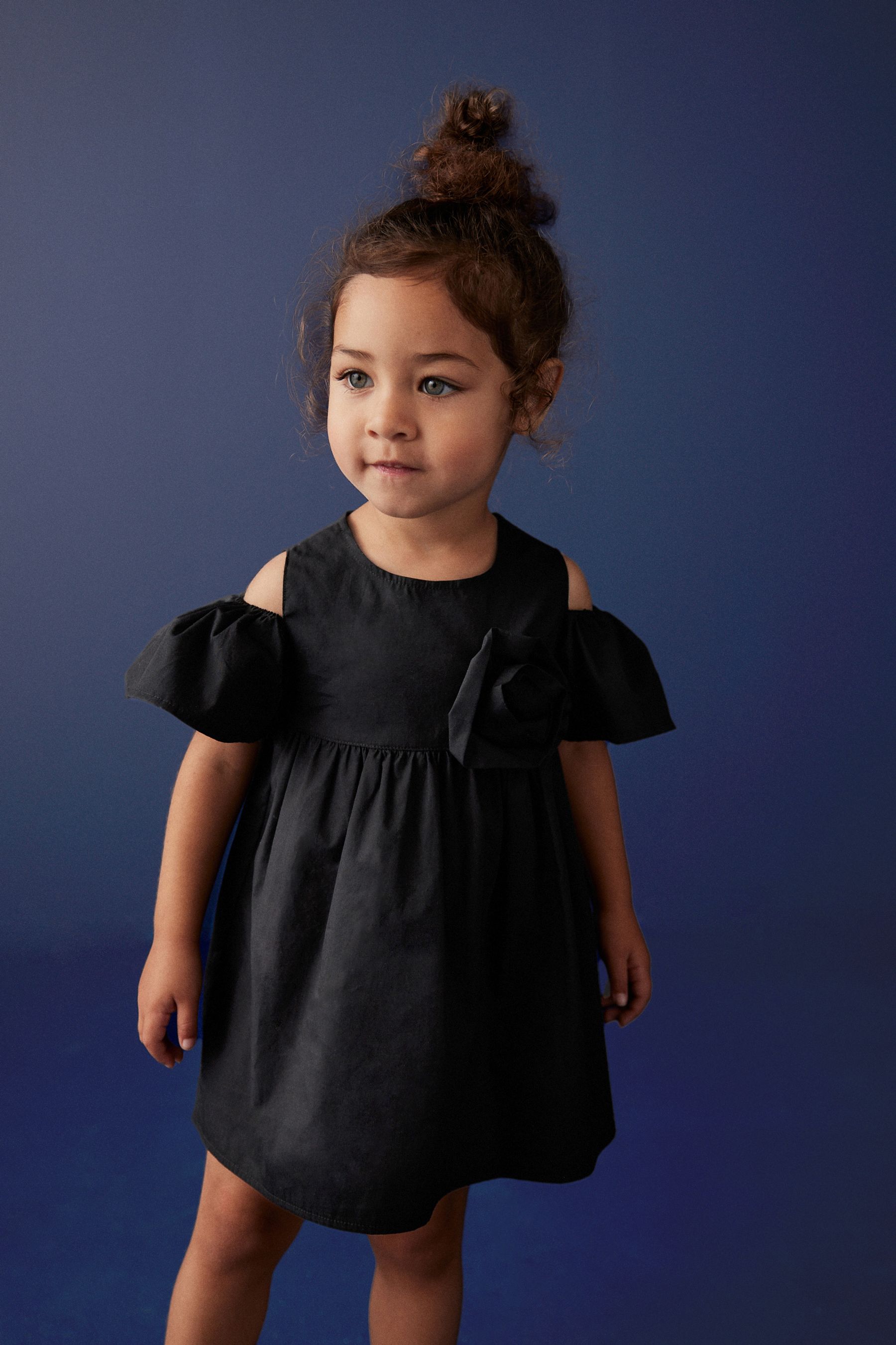 Little girl top cold shoulder dress