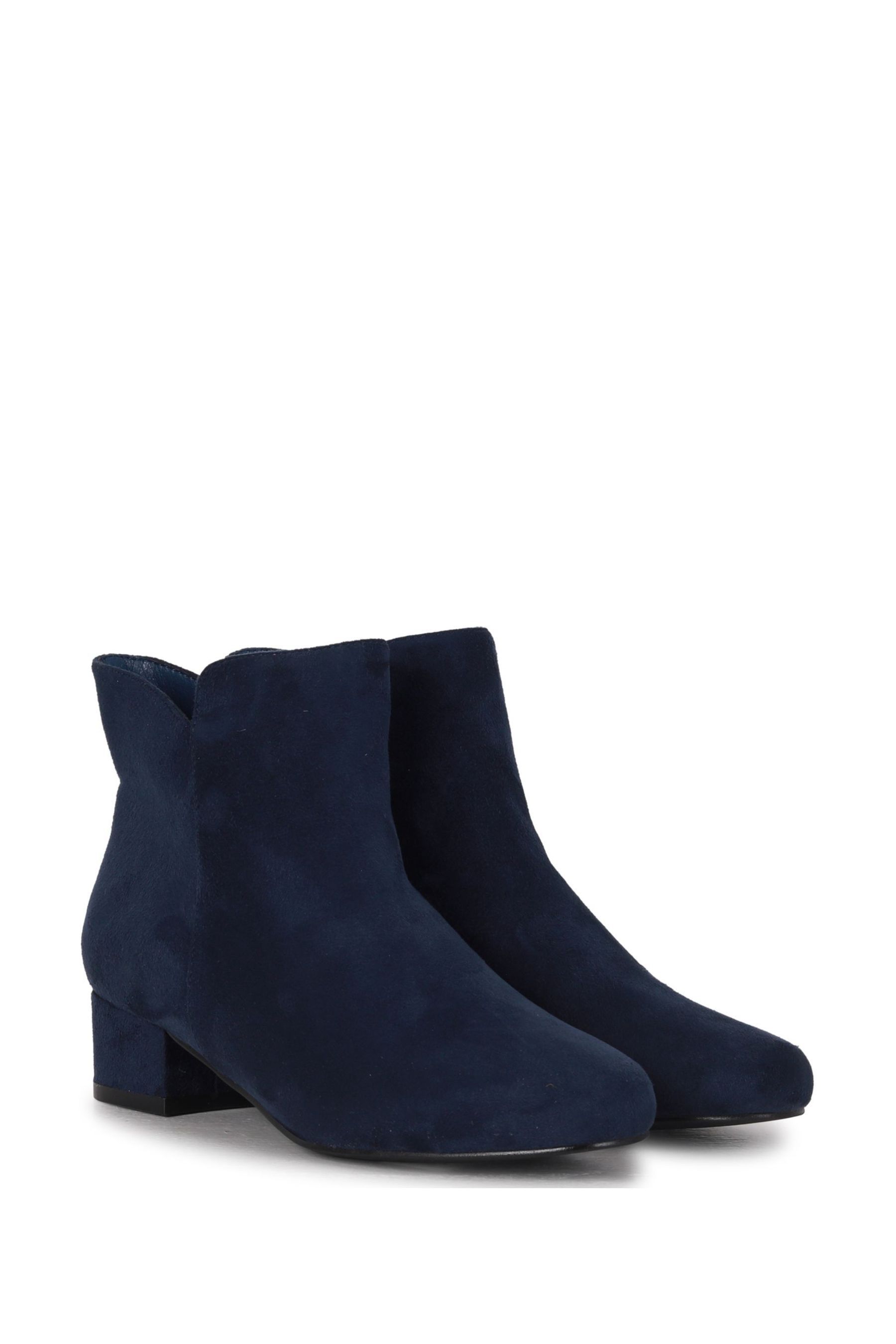 Navy ankle boots low heel clearance