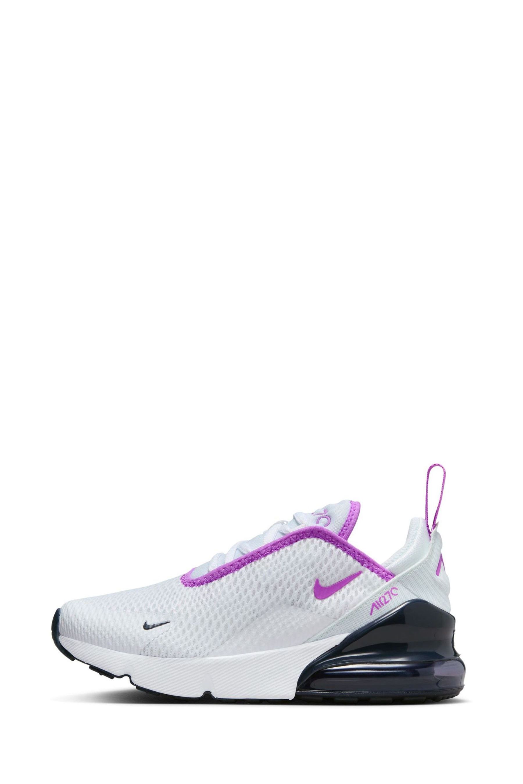 Buy Nike White Purple Air Max 270 Junior Trainers from Next Luxembourg