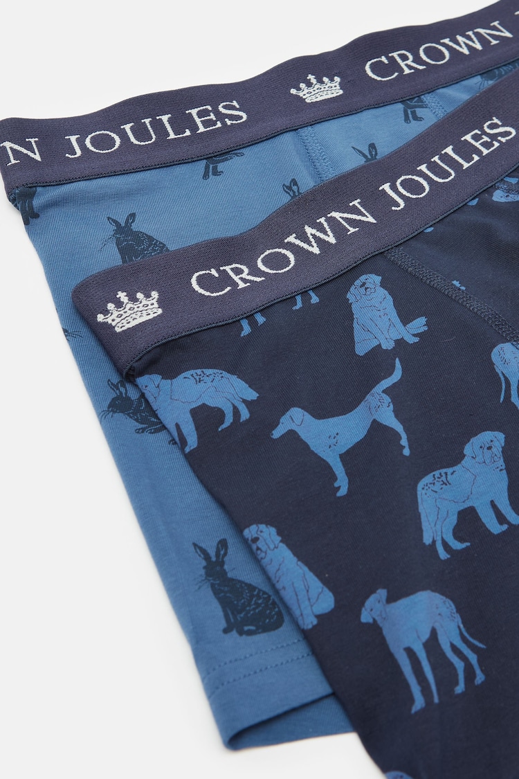 Joules Crown Joules Navy Pack of Two Cotton Boxers - Image 4 of 4