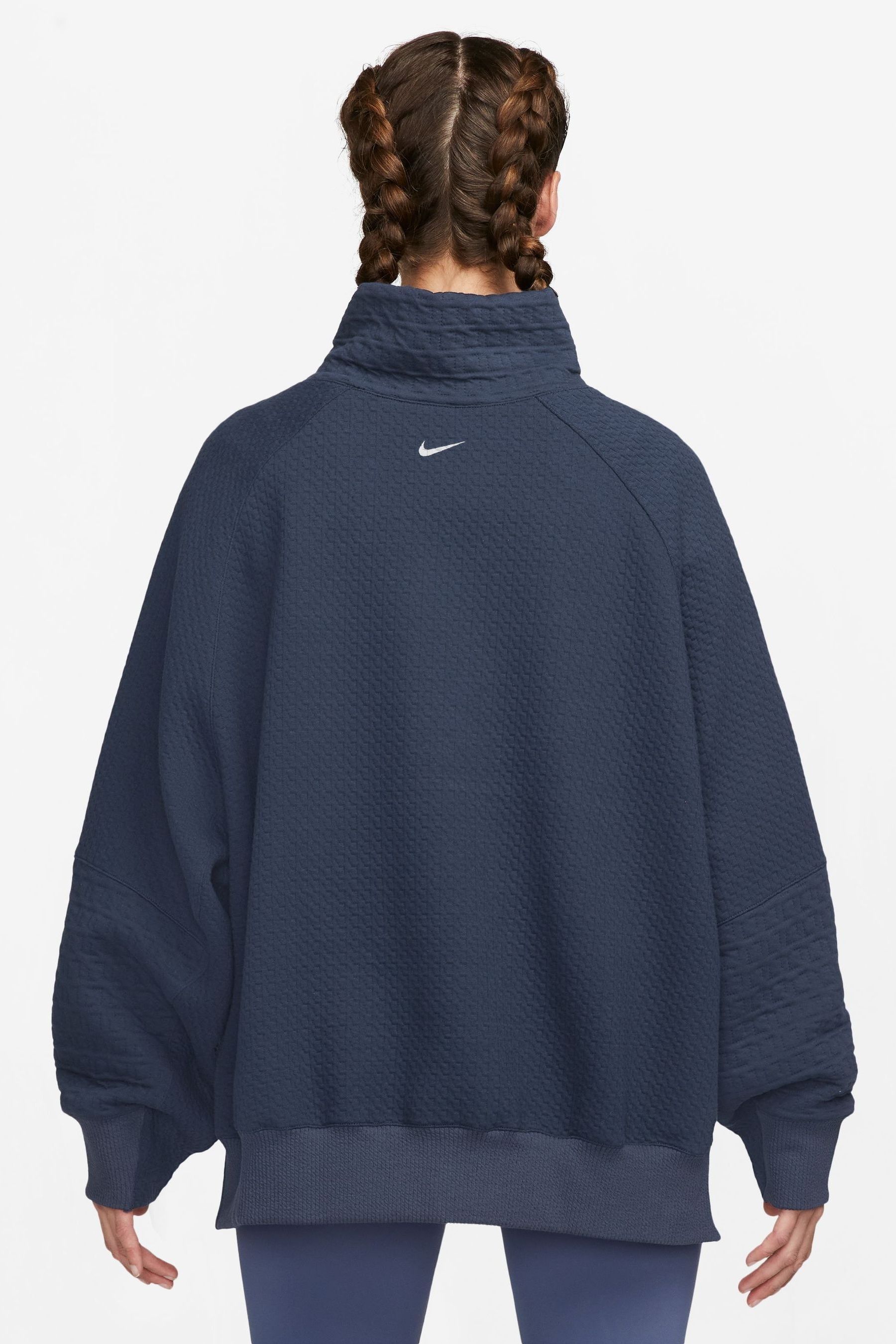 Buy Nike Blue Therma FIT Mock Neck Fleece Top from the Next UK