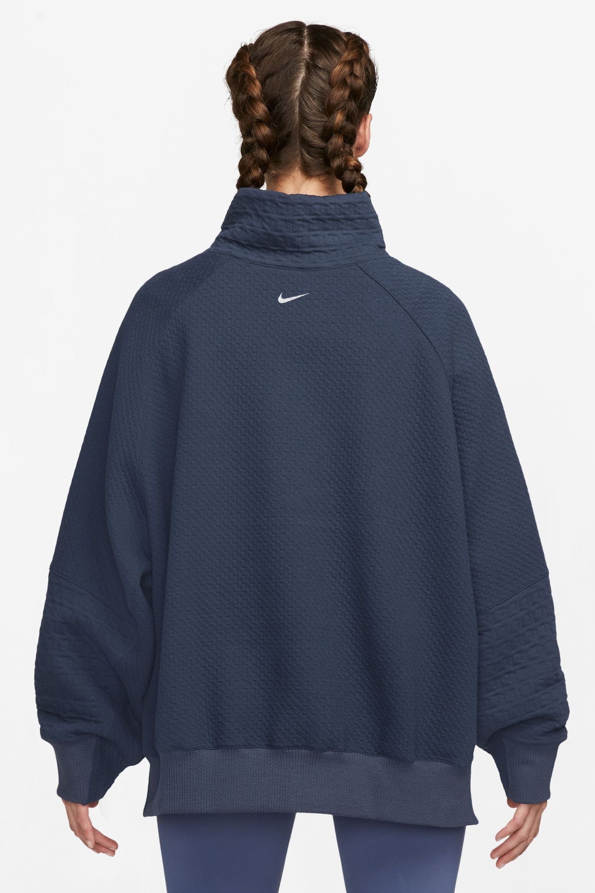 Nike Blue Therma-FIT Mock Neck Fleece Top - Image 2 of 3