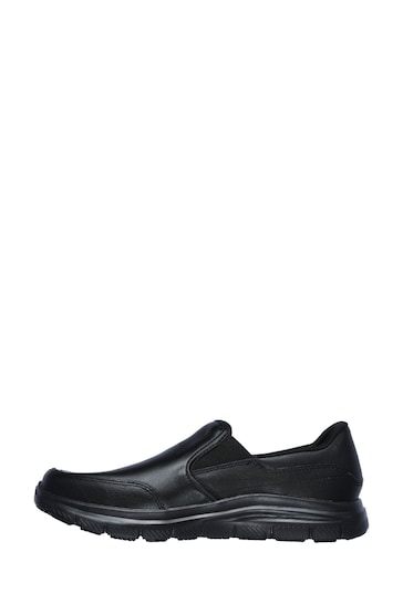 Skechers Black Flex Advantage Bronwood Slip Resistant Wide Fit Mens Shoes