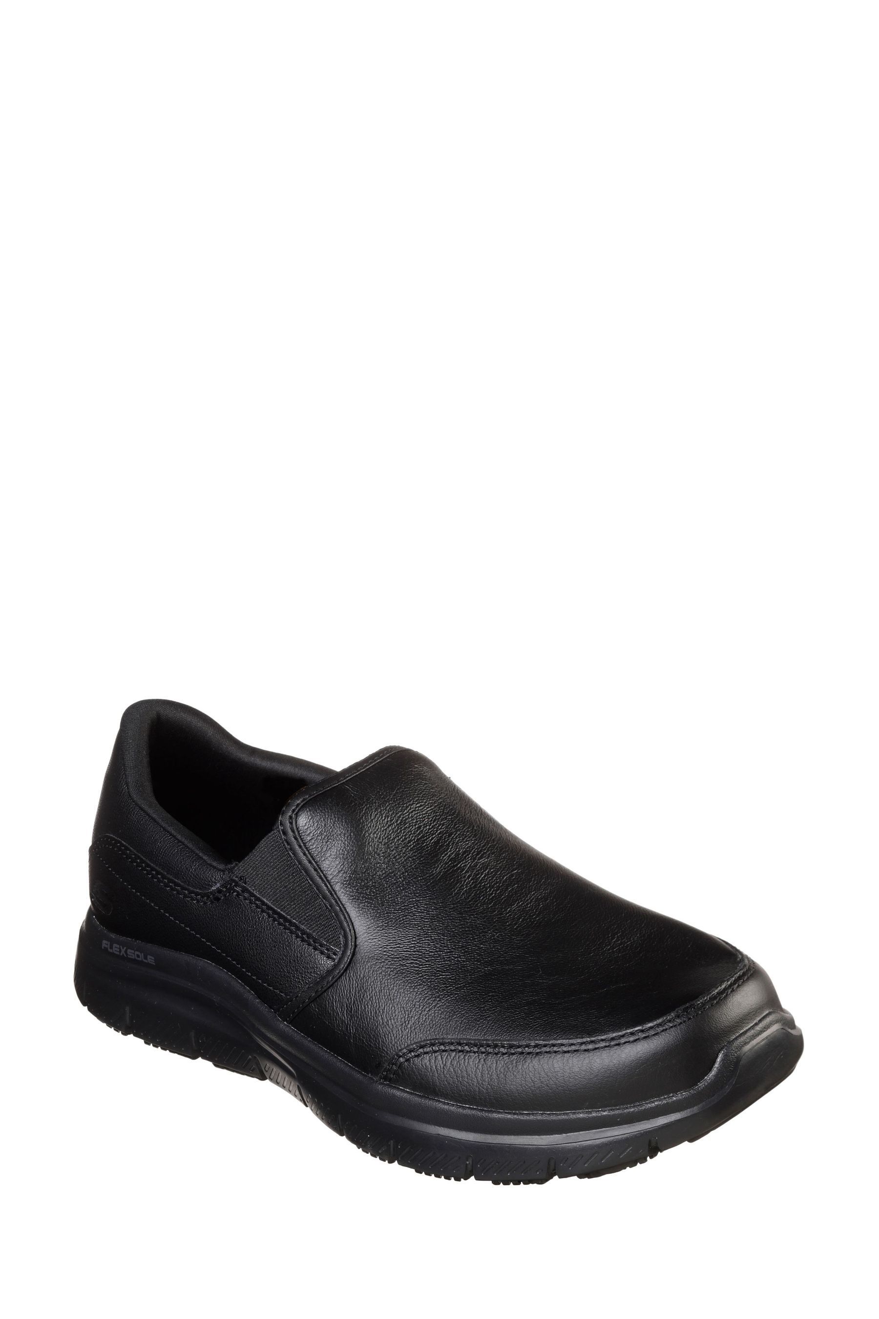 Buy Skechers Black Flex Advantage Bronwood Slip Resistant Wide Fit Mens Shoes from Next Luxembourg