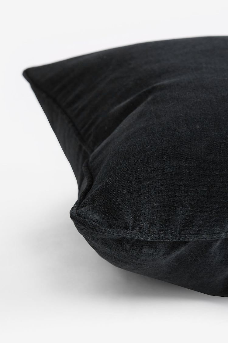 Black 45 x 45cm Soft Velour Cushion - Image 6 of 6