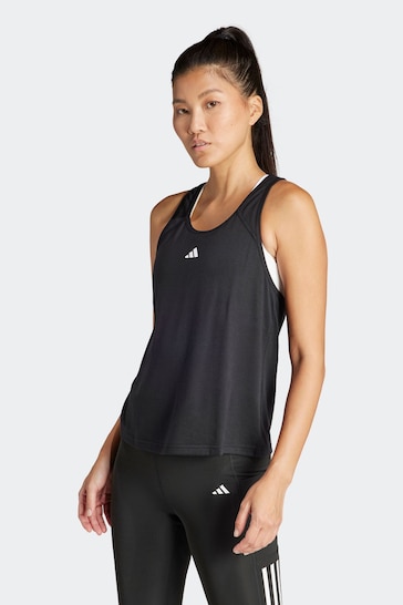 adidas Black Train Essentials Minimal Branding Racerback Tank Top