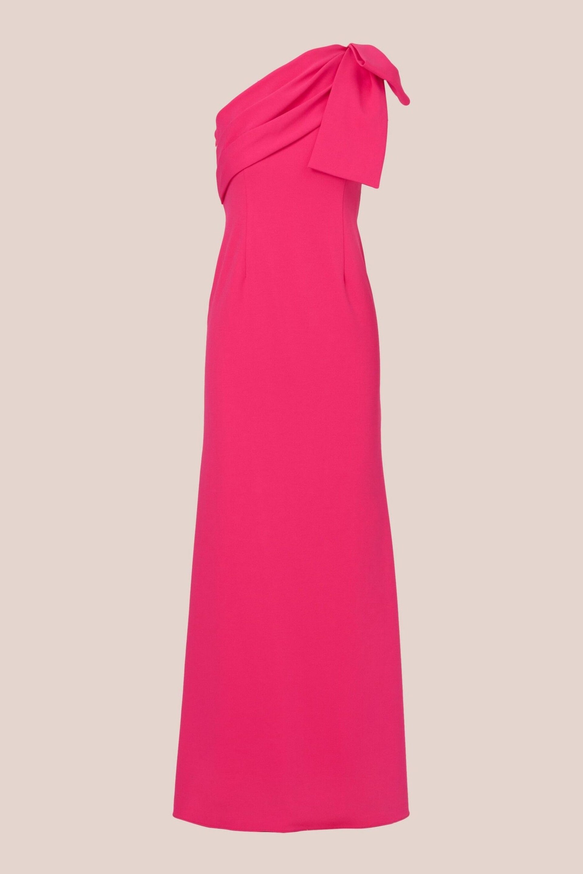 Adrianna Papell Pink Stretch Crepe Long Dress - Image 6 of 7