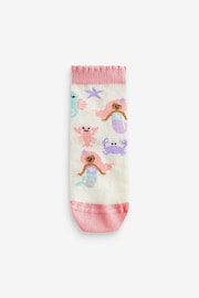 Pink/Grey 3 Pack Cotton Rich Mermaid Character Ankle Socks - Image 3 of 4