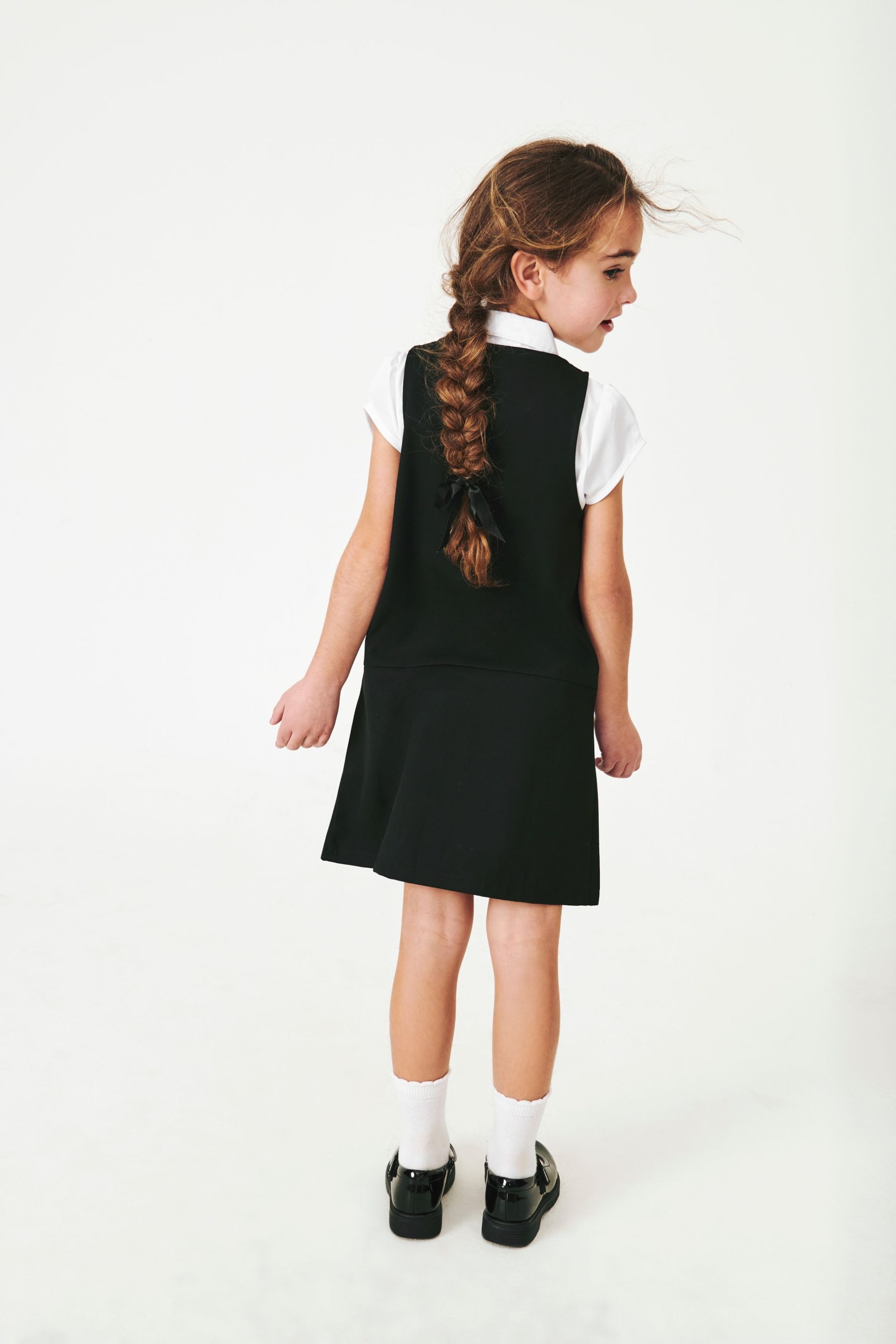 Black Regular Fit Zip Front School Pinafore (3-14yrs) - Image 2 of 8