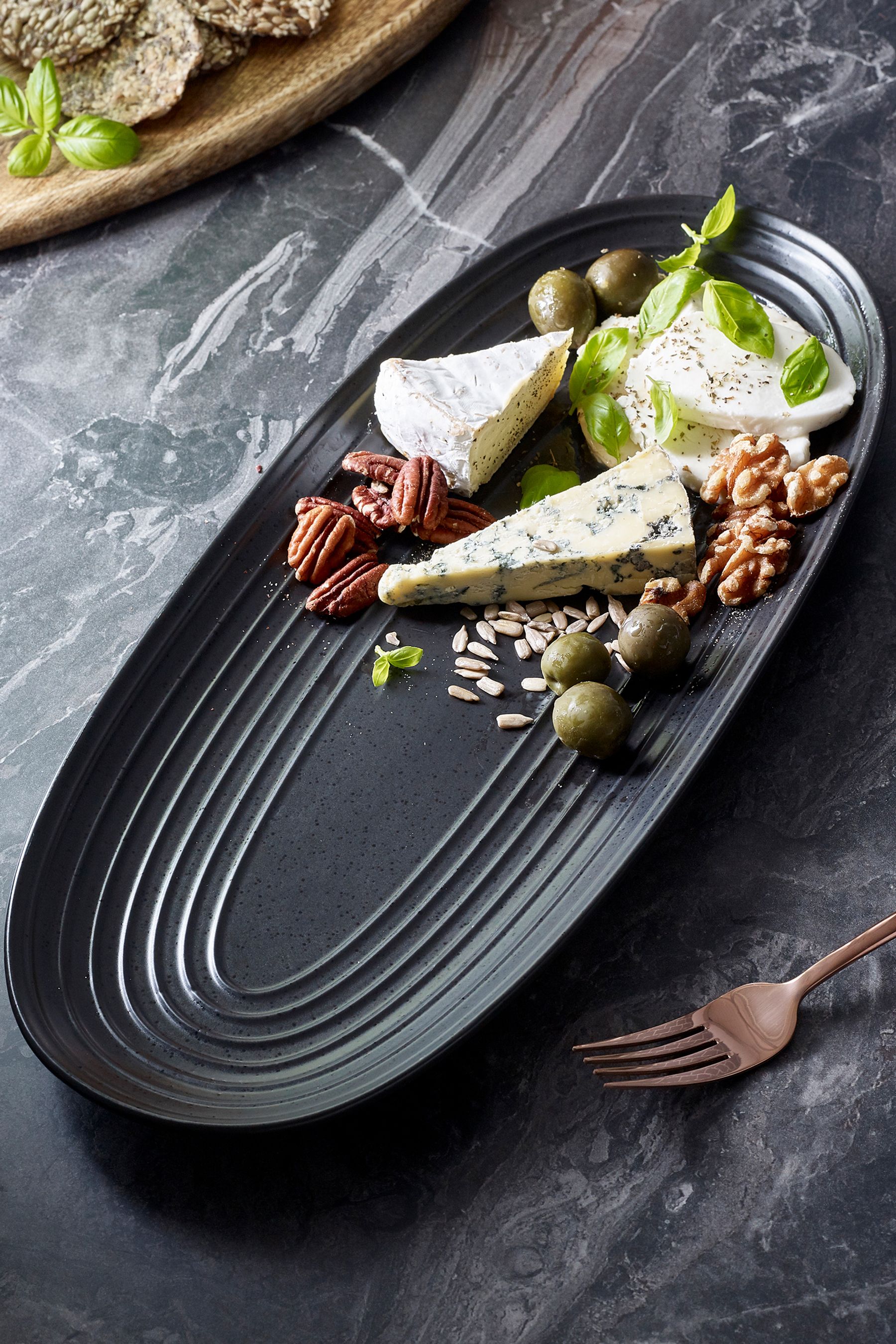 Black serving platter shop