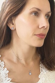Ivory & Co Silver Balmoral Crystal Dainty Earrings - Image 4 of 5
