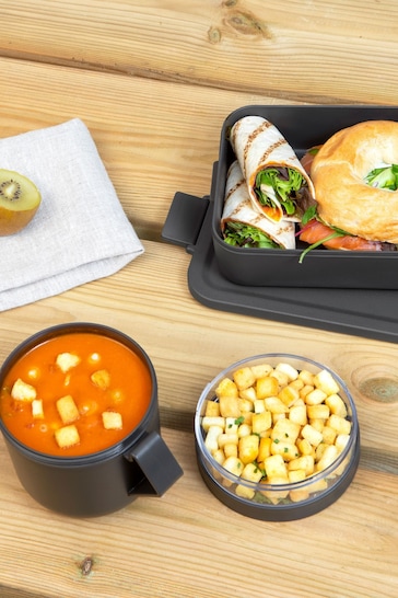 Brabantia Grey Make & Take Lunch Set - Soup Mug & Lunch Box