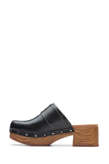 Clarks Black Leather Sivanne Sun Sandals