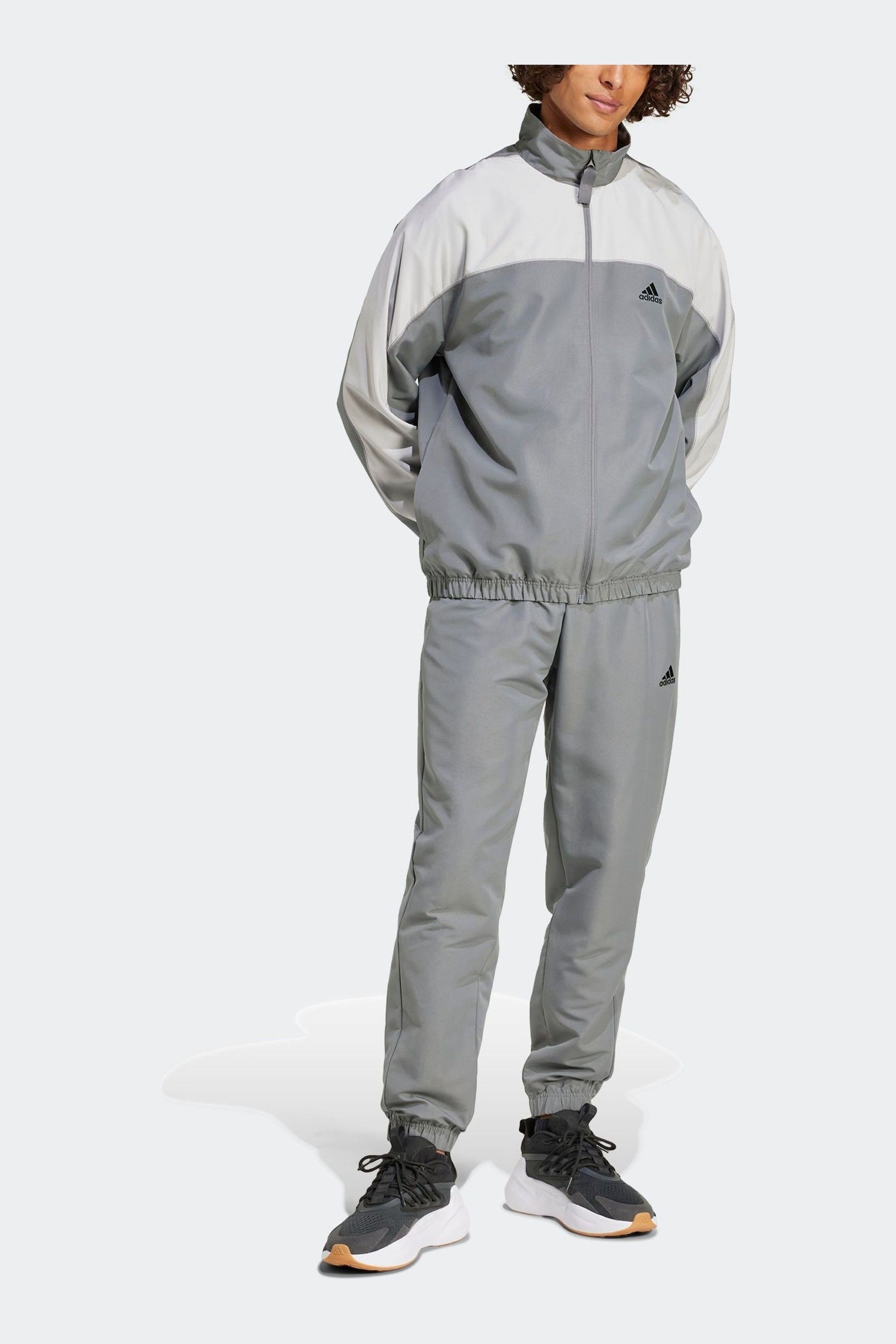 Adidas Grey Sportswear Woven Colorblock Tracksuit 2X Large Mens