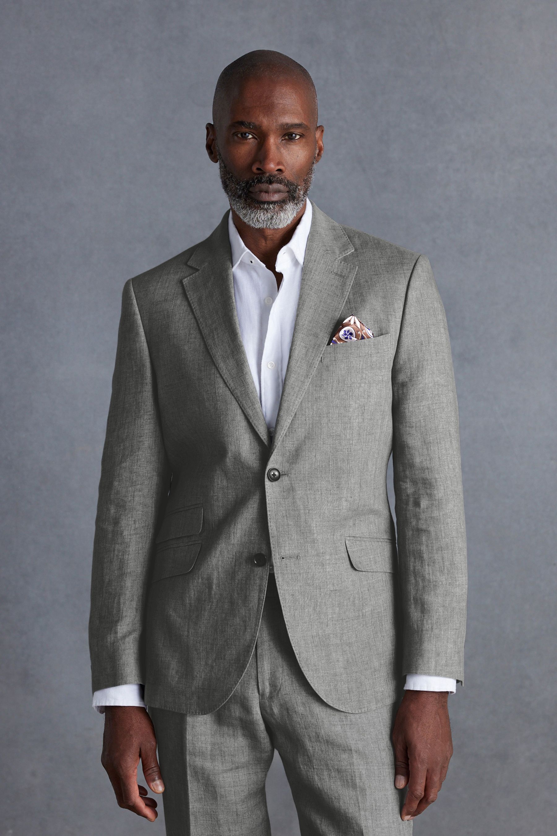 Gray linen jacket store