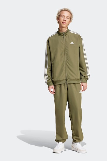adidas Green 3 Stripes Woven Tracksuit