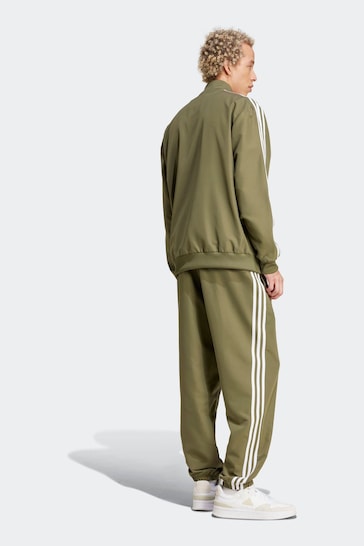 adidas Green 3 Stripes Woven Tracksuit