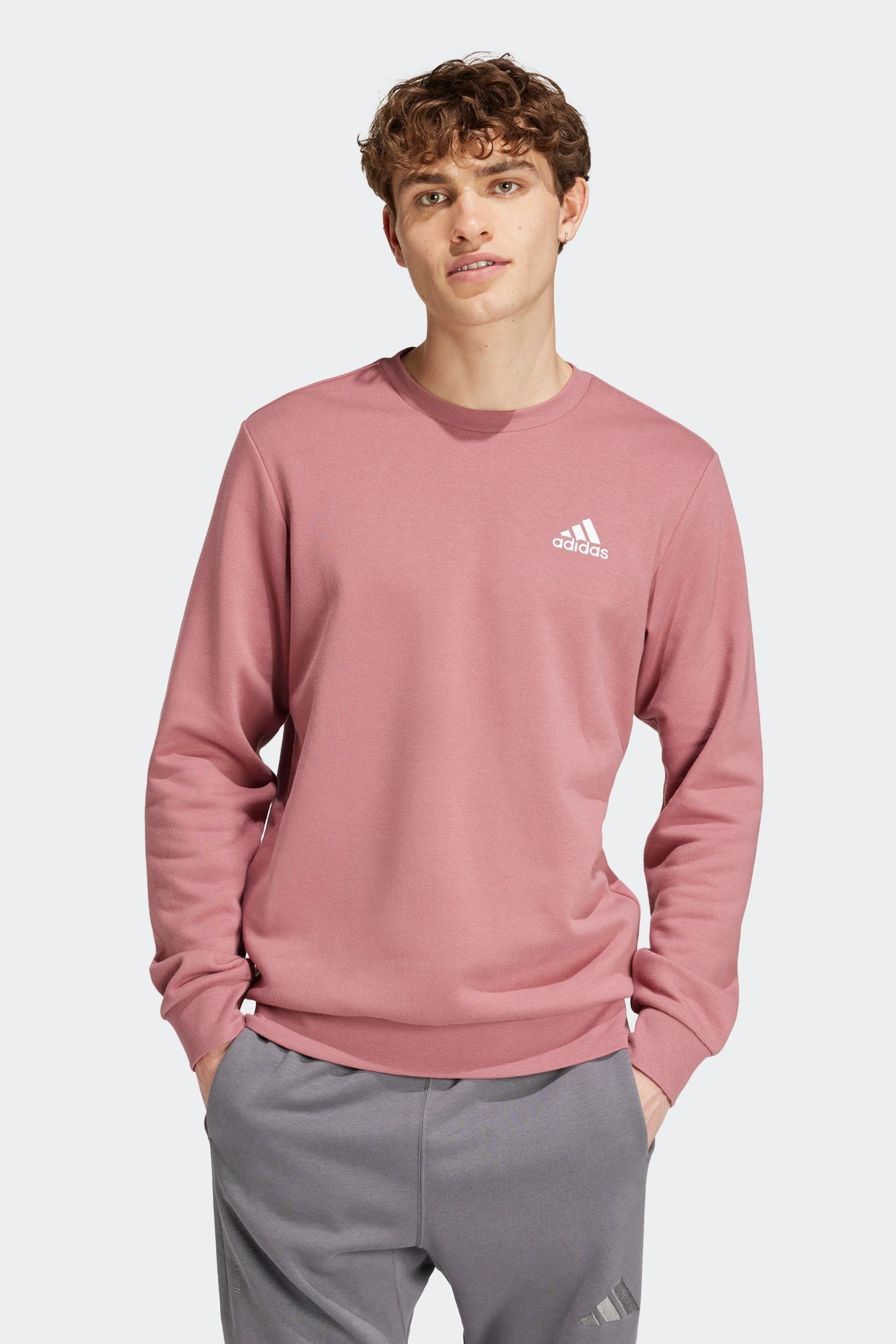 Pink grey and white adidas jumper store