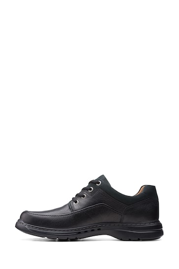 Clarks Black Leather Brawley Lace Up Shoes