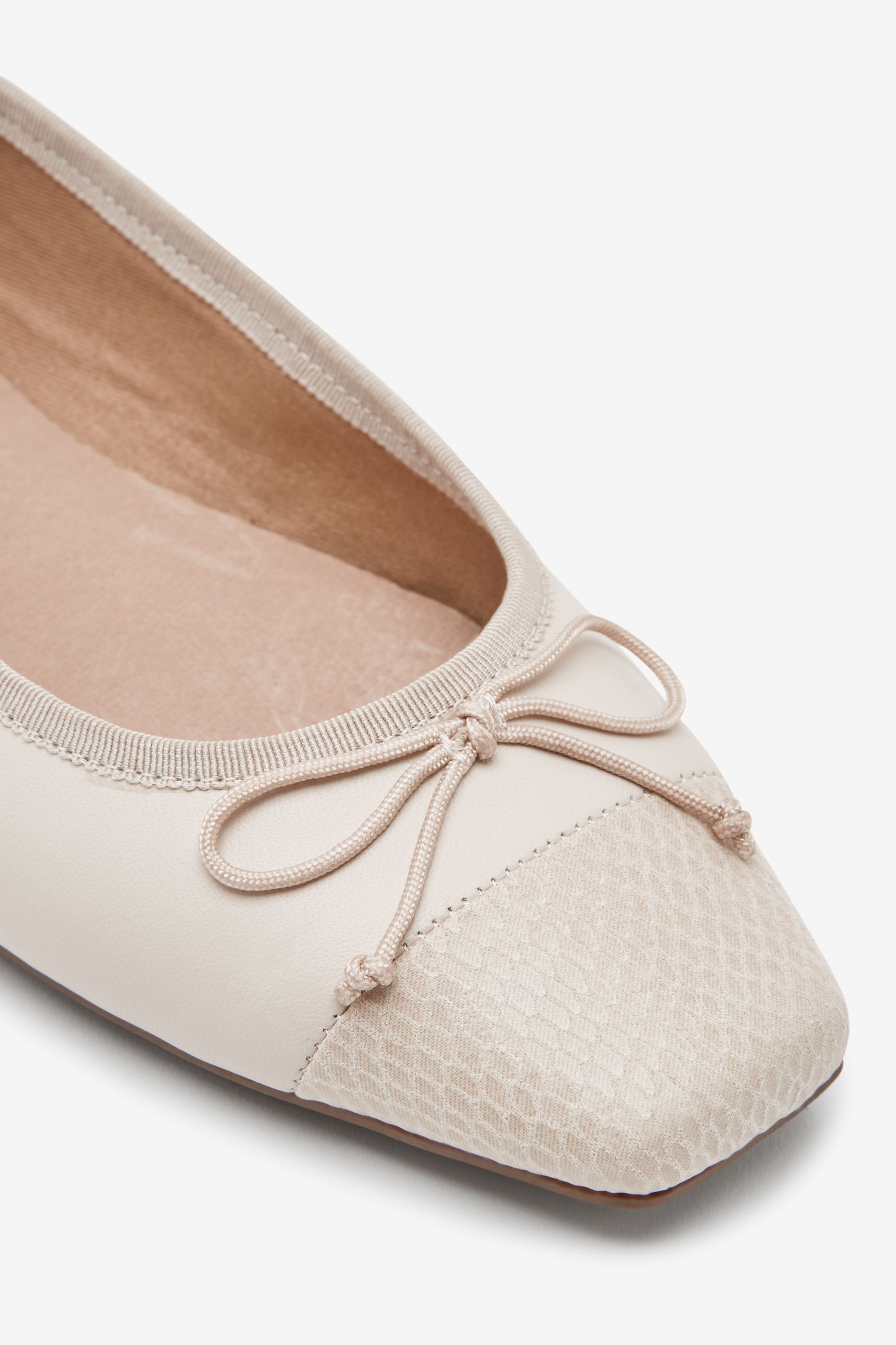 Buy Bone Forever Comfort Leather Square Toe Ballerina Forever Comfort Shoes from Next Luxembourg