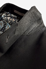 Black Slim Fit Tuxedo Suit Jacket - Image 8 of 10