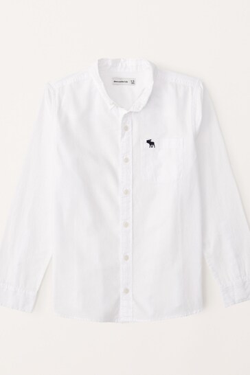Abercrombie & Fitch Long Sleeve Twill White Shirt