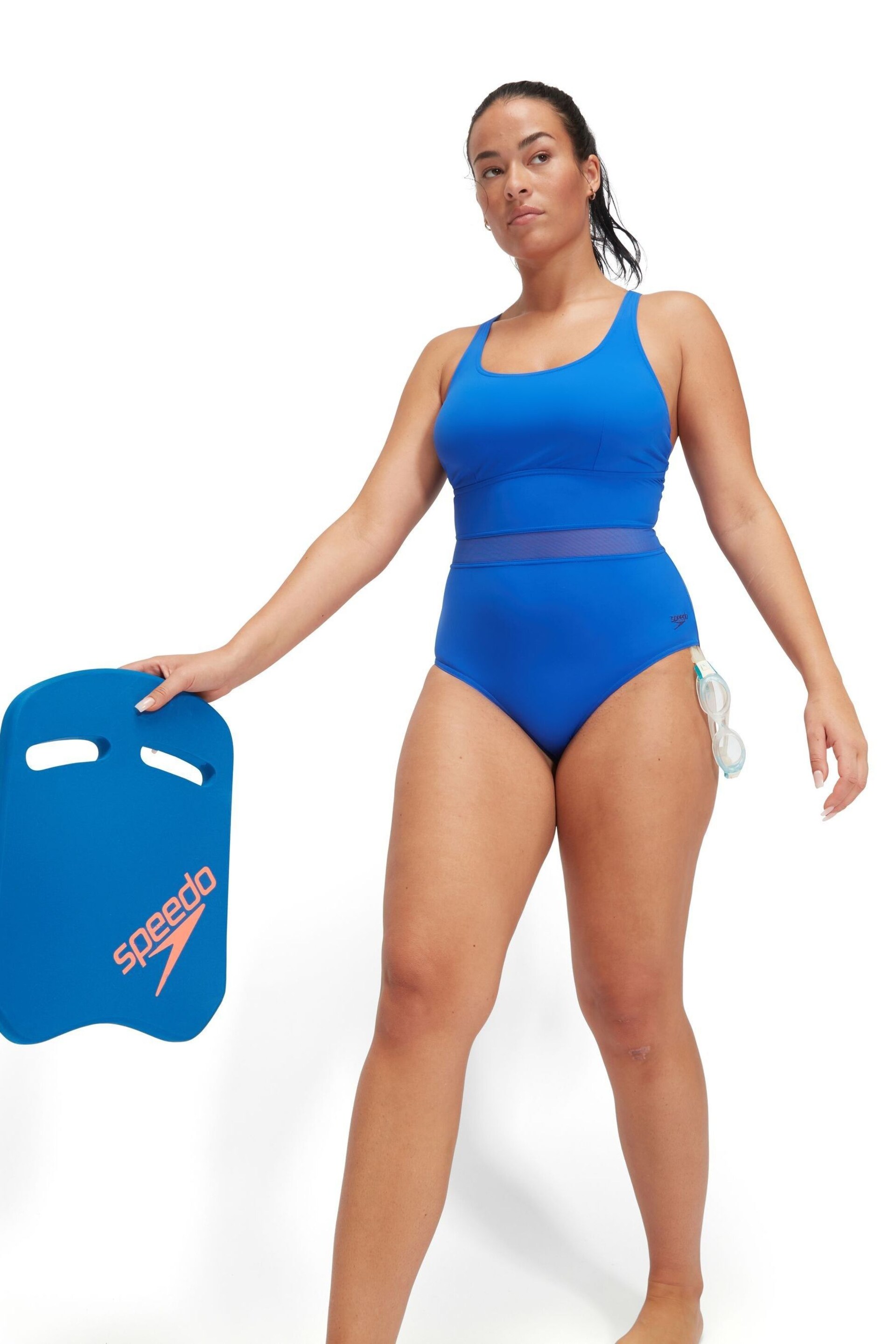 Speedo Womens Blue Shaping LuniaGlow 1 Piece Swimsuit - Image 1 of 11