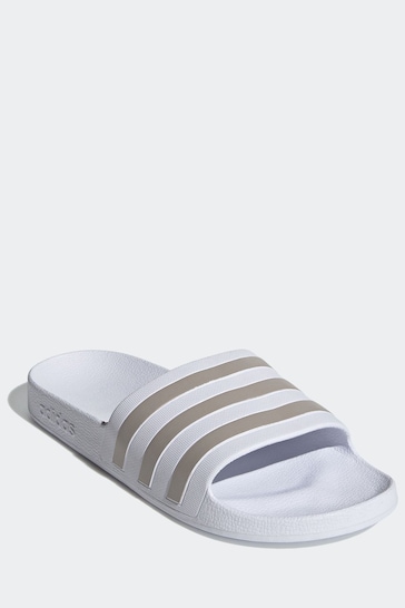 adidas White Adilette Aqua Slides