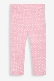 JoJo Maman Bébé Blue Sausage Dog & Pink/Cream Spot Girls' 2-Pack Leggings - Image 3 of 6