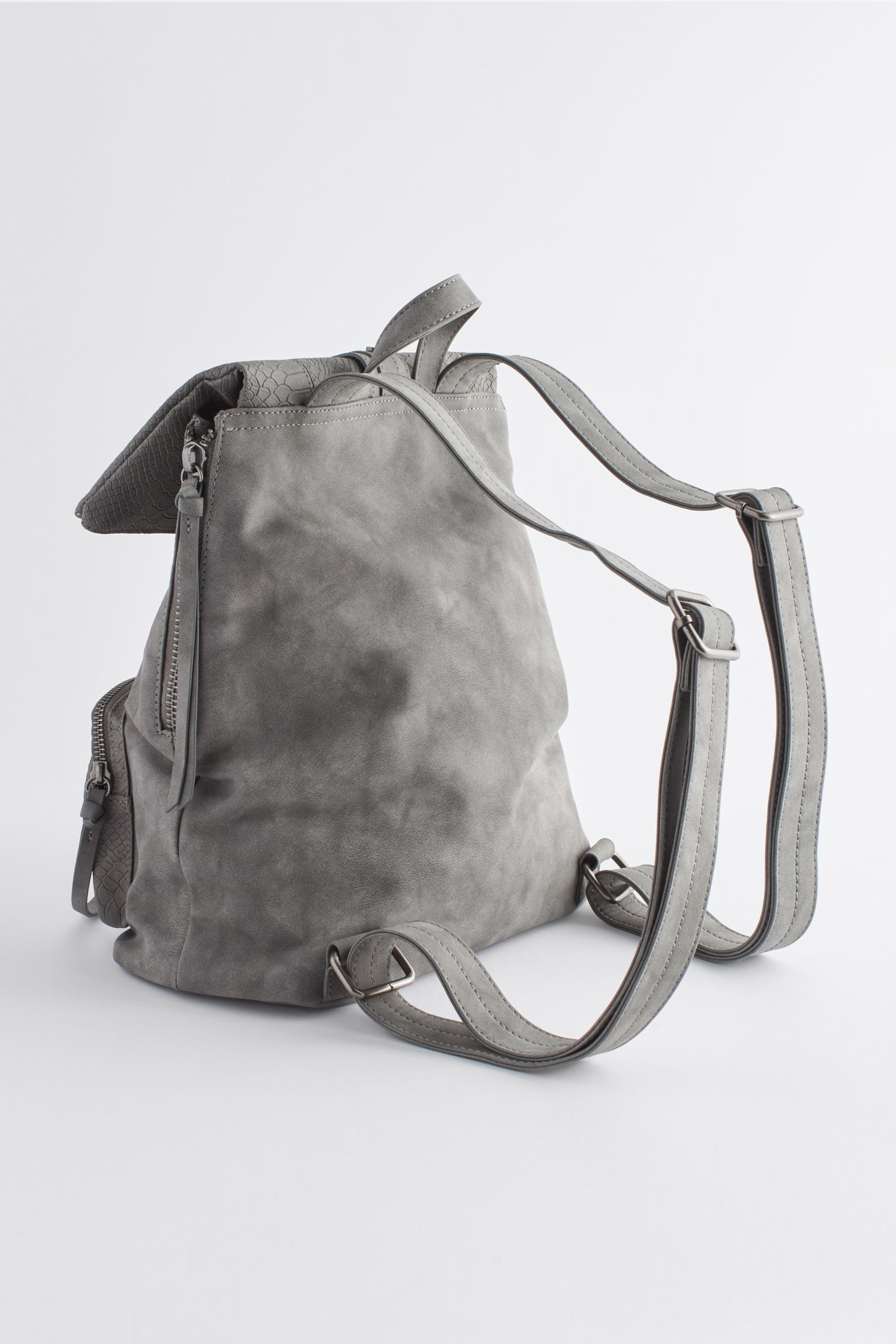 Grey Suede Utility Rucksack - Image 3 of 8