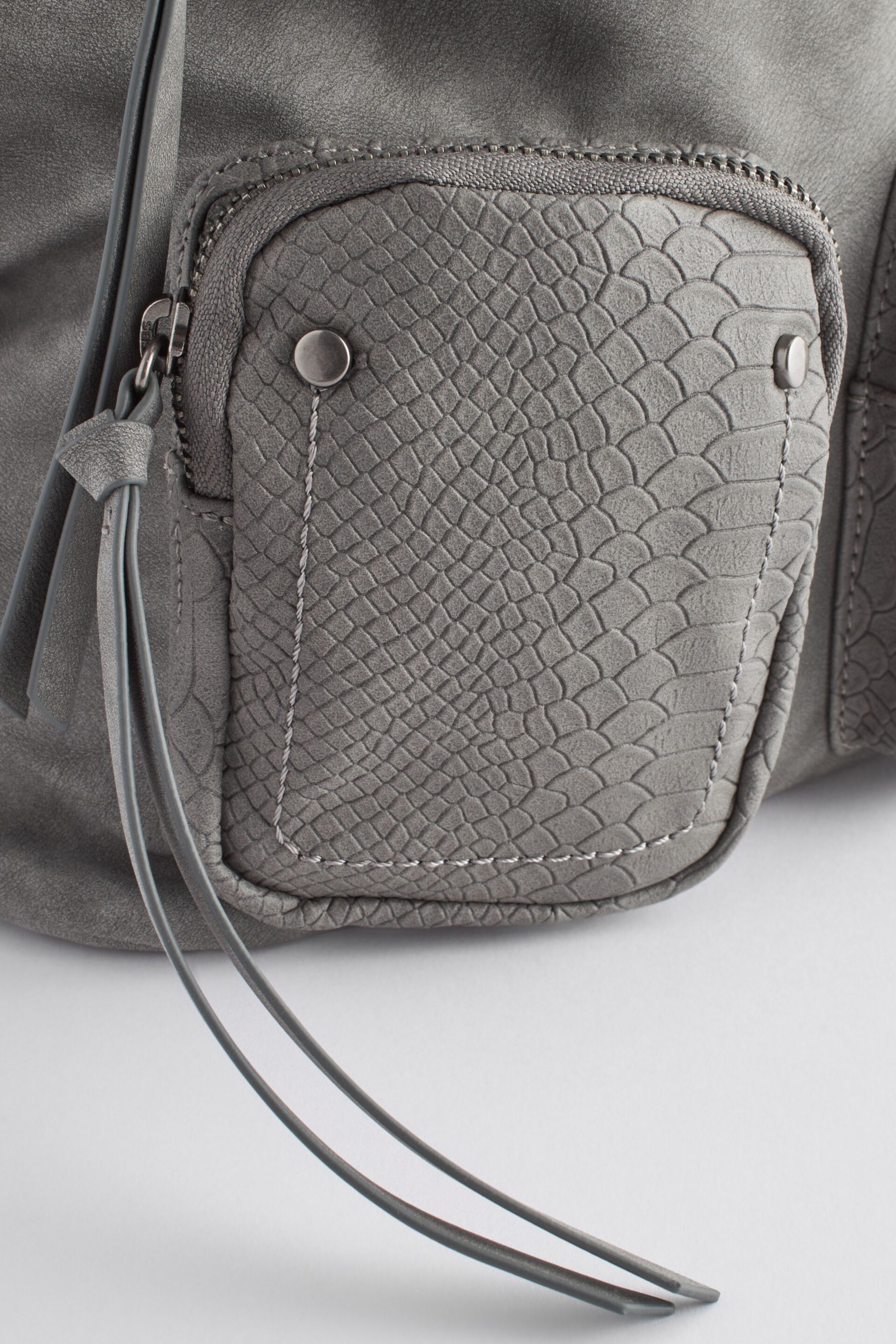 Grey Suede Utility Rucksack - Image 5 of 8