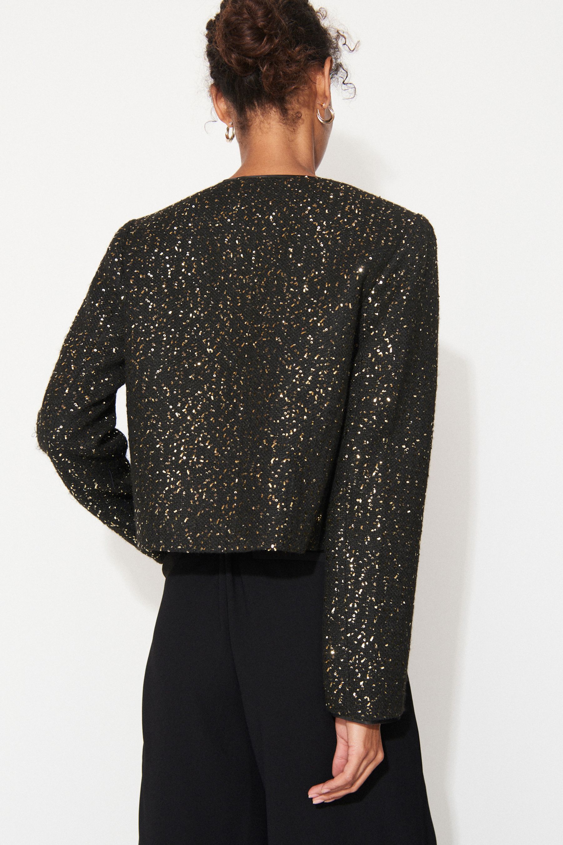 Gold and black sequin jacket store