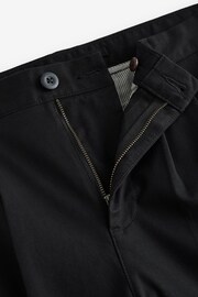 Black Twin Pleat Stretch Chinos Trousers - Image 7 of 10