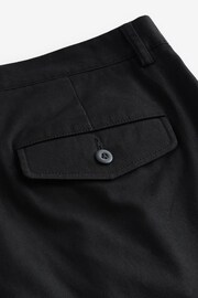 Black Twin Pleat Stretch Chinos Trousers - Image 8 of 10