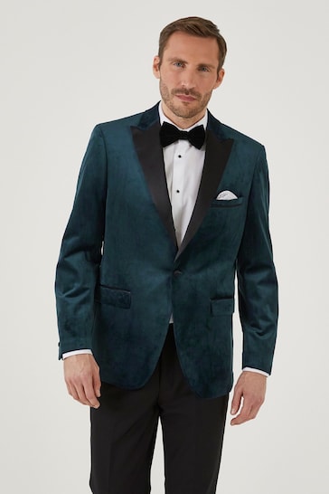 Buy Skopes Jive Teal Blue Tailored Fit Velvet Jacket from the Next UK ...