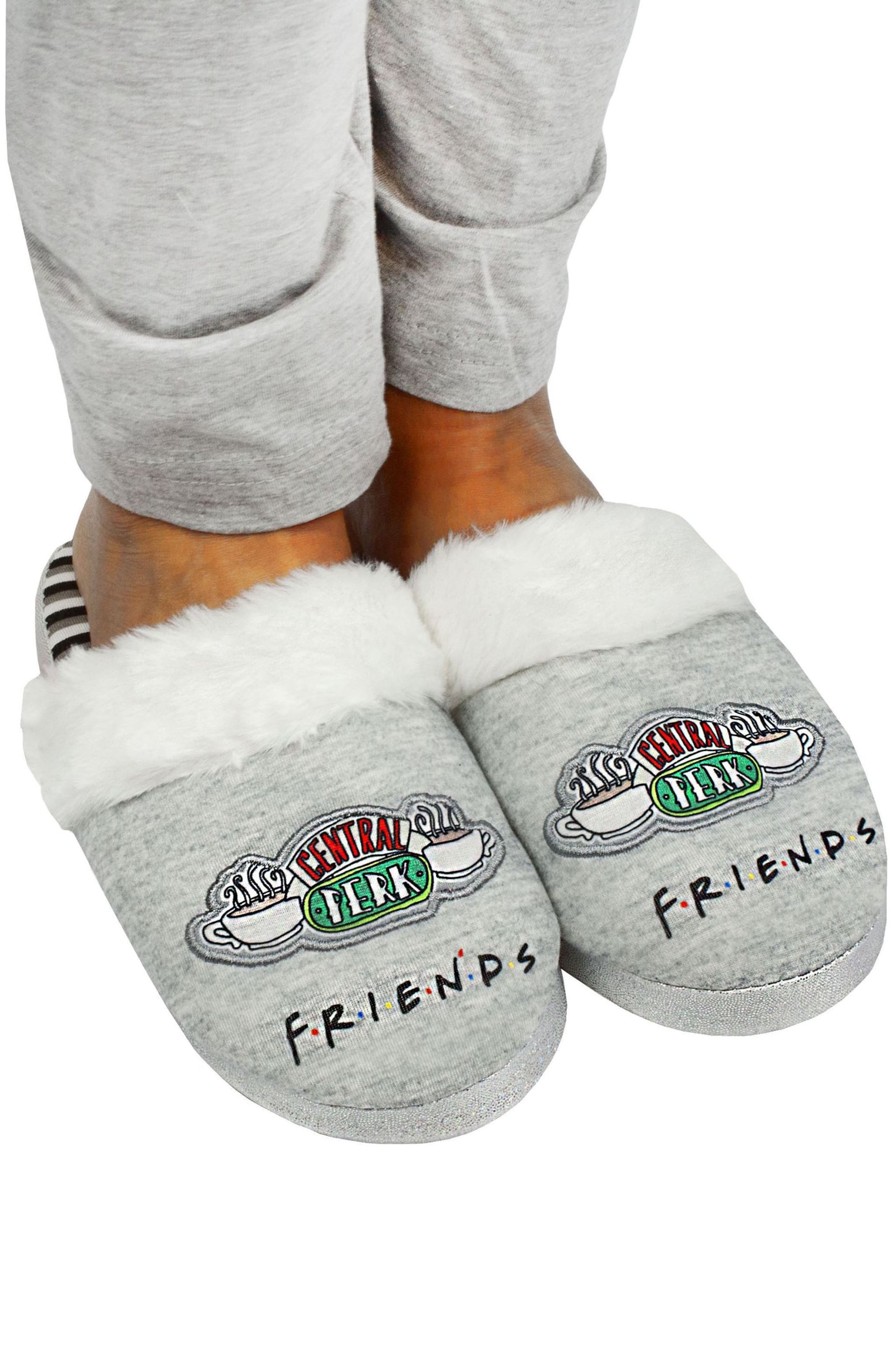 Vanilla Underground Grey Friends Girls Licensed Slippers - Image 1 of 4