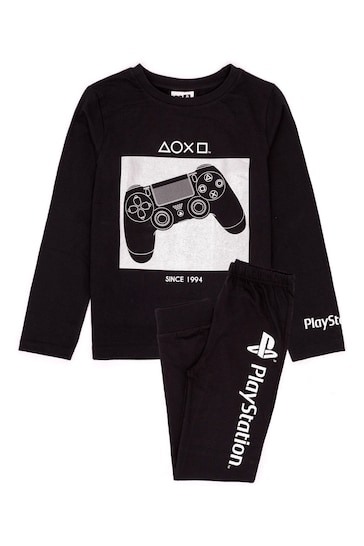 Vanilla Underground Black Playstation Boys Licensed Long Leg Pyjamas Set