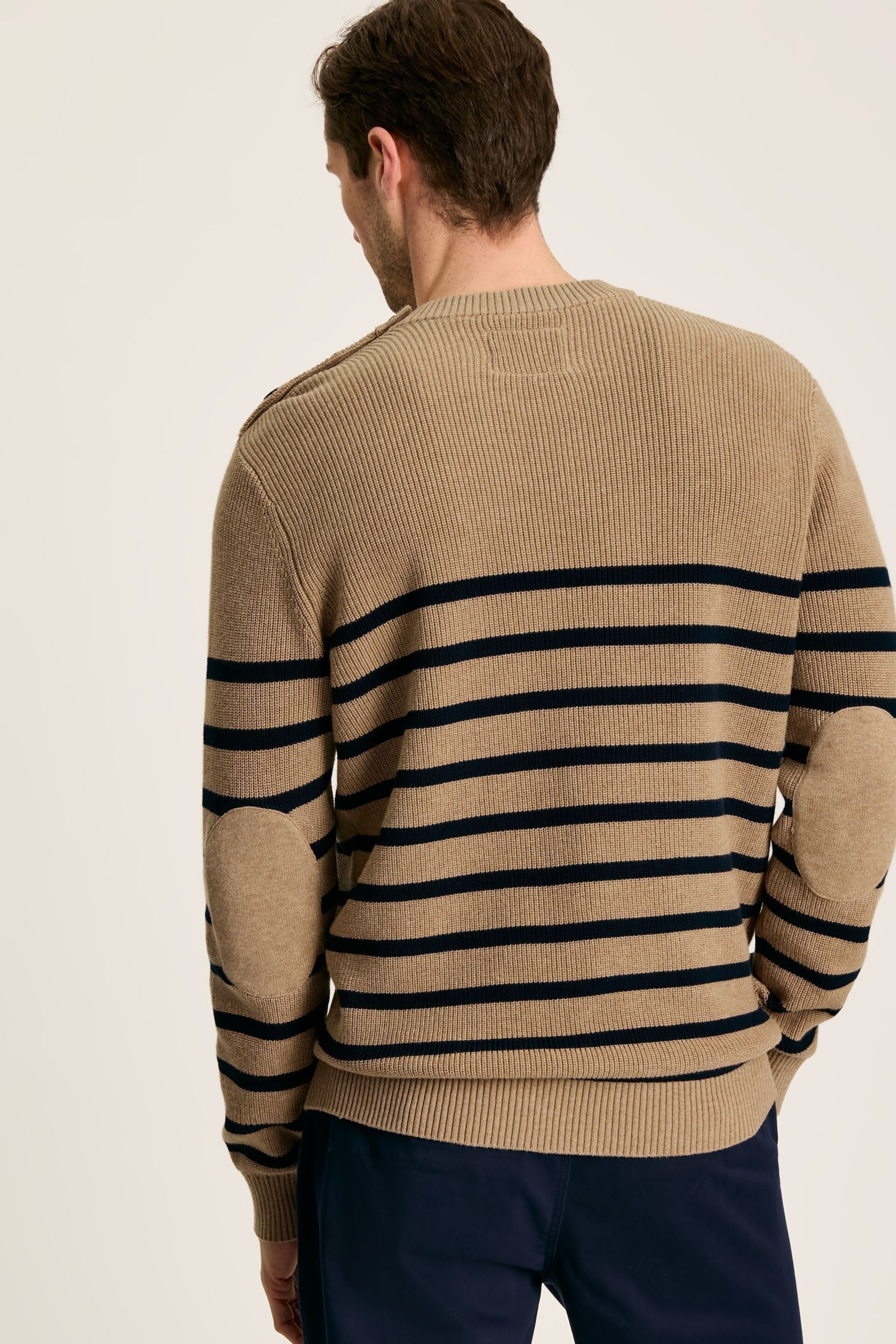 Joules Breton Navy Stripe Crew Neck Knitted Jumper - Image 2 of 6