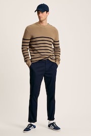 Joules Breton Navy Stripe Crew Neck Knitted Jumper - Image 3 of 6