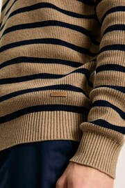 Joules Breton Navy Stripe Crew Neck Knitted Jumper - Image 5 of 6