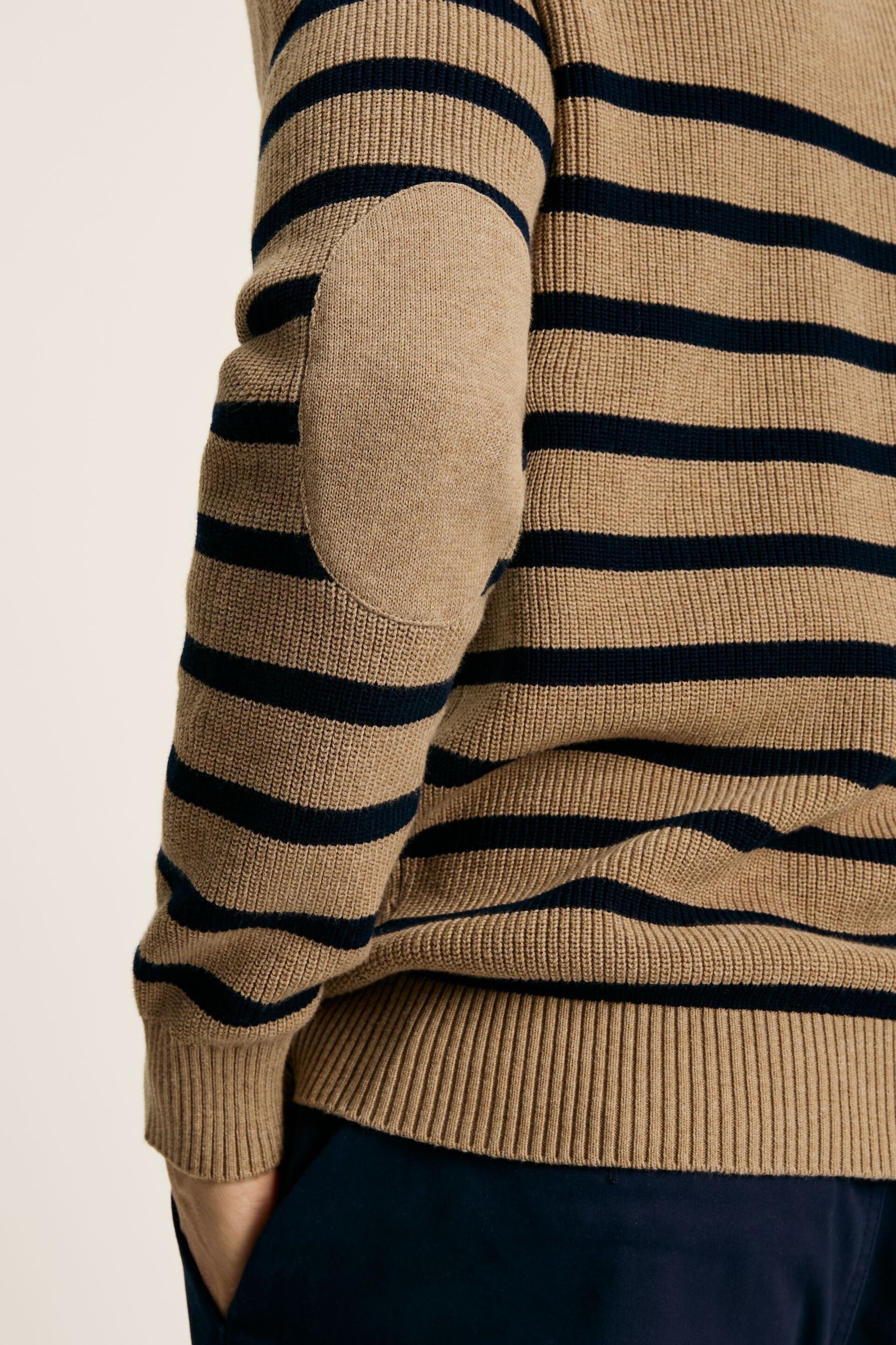 Joules Breton Navy Stripe Crew Neck Knitted Jumper - Image 6 of 6