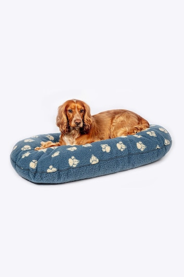 Danish Designs Blue Fleece Harbour Paw Quilted Mattress Dog Bed